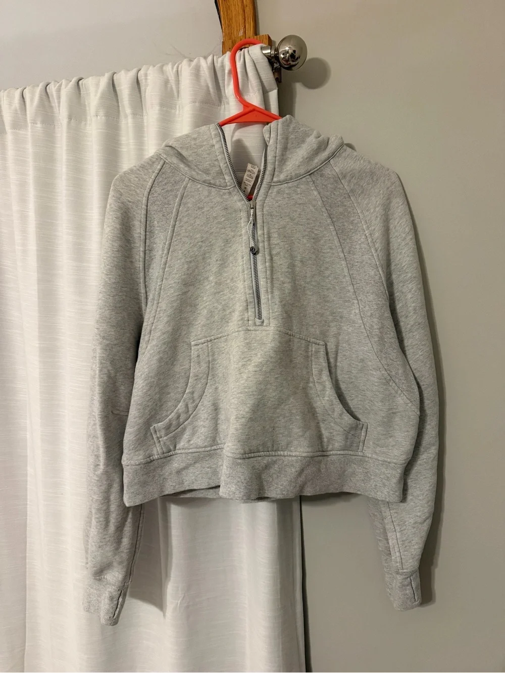 Light gray scuba hoodie from Lululemon